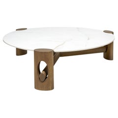 Class.25 Round Coffee Table in Wood and Ceramic by Ronald Sasson