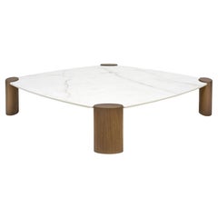 Class.25 Square Coffee Table in Wood and Ceramic by Ronald Sasson