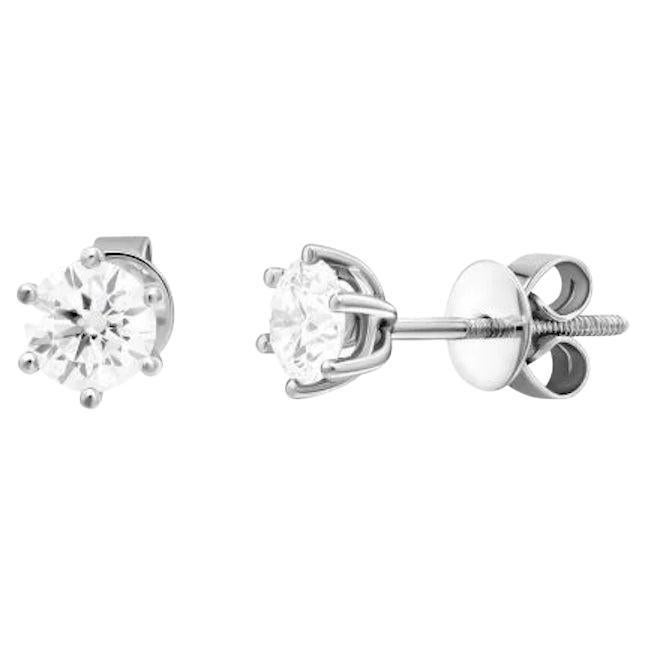 Klassische 0, 78 Karat Diamant-Ohrringe aus weißem 14k Gold für ihr