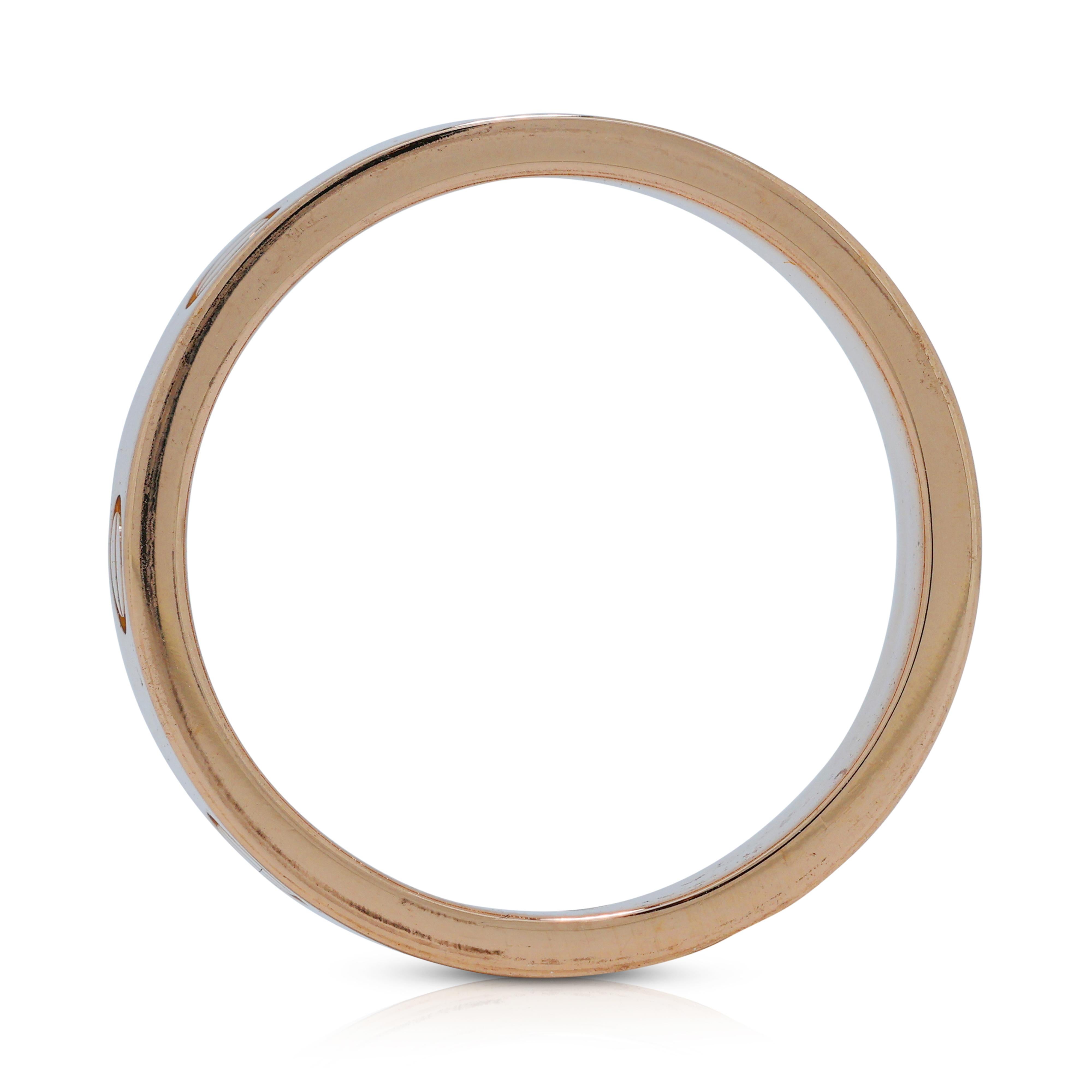 Classic 0.02ct Natural Diamond Cartier Band Ring in 18K Rose Gold 2