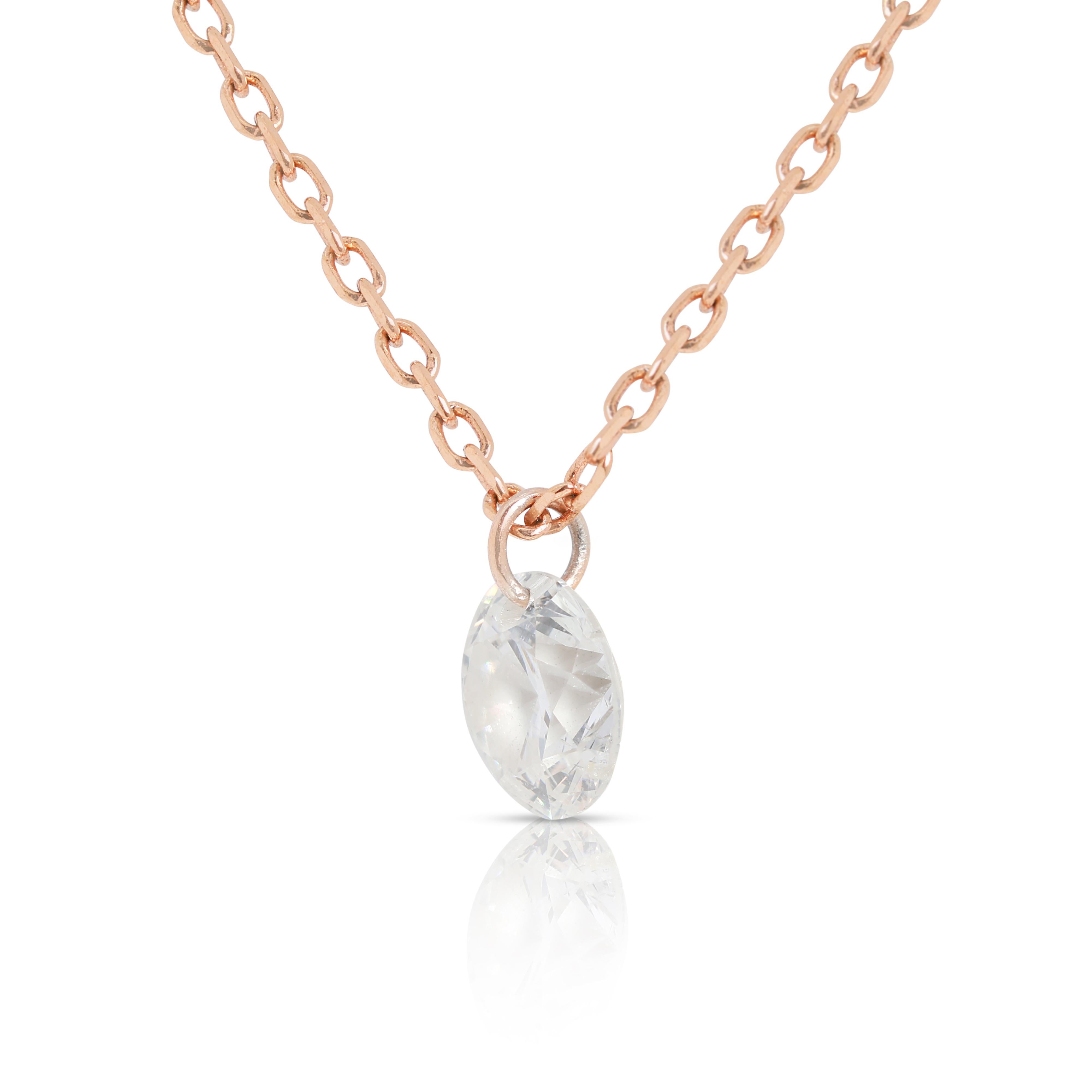 Women's Classic 0.16ct Solitaire Necklace in 18K Rose Gold