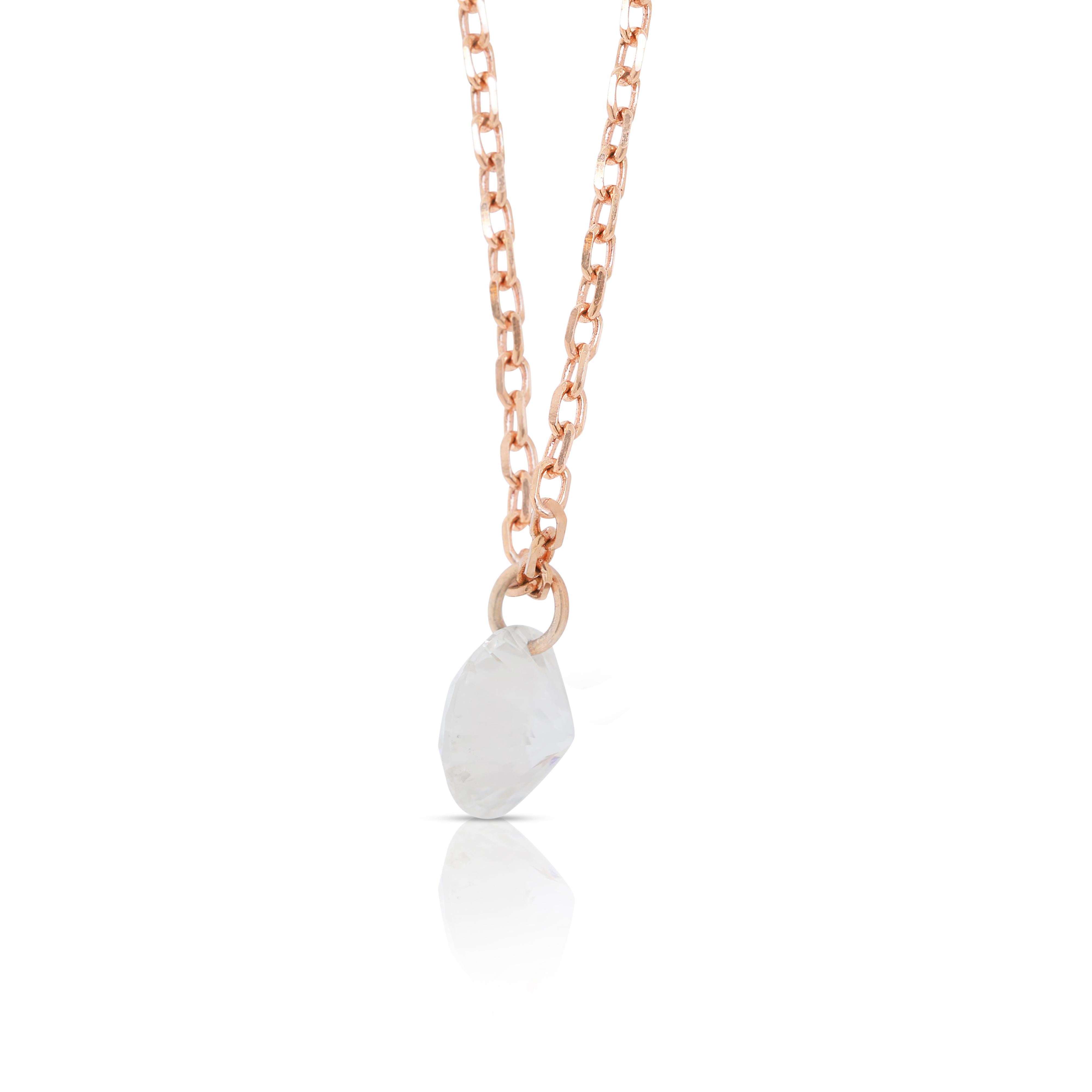 Classic 0.16ct Solitaire Necklace in 18K Rose Gold 1