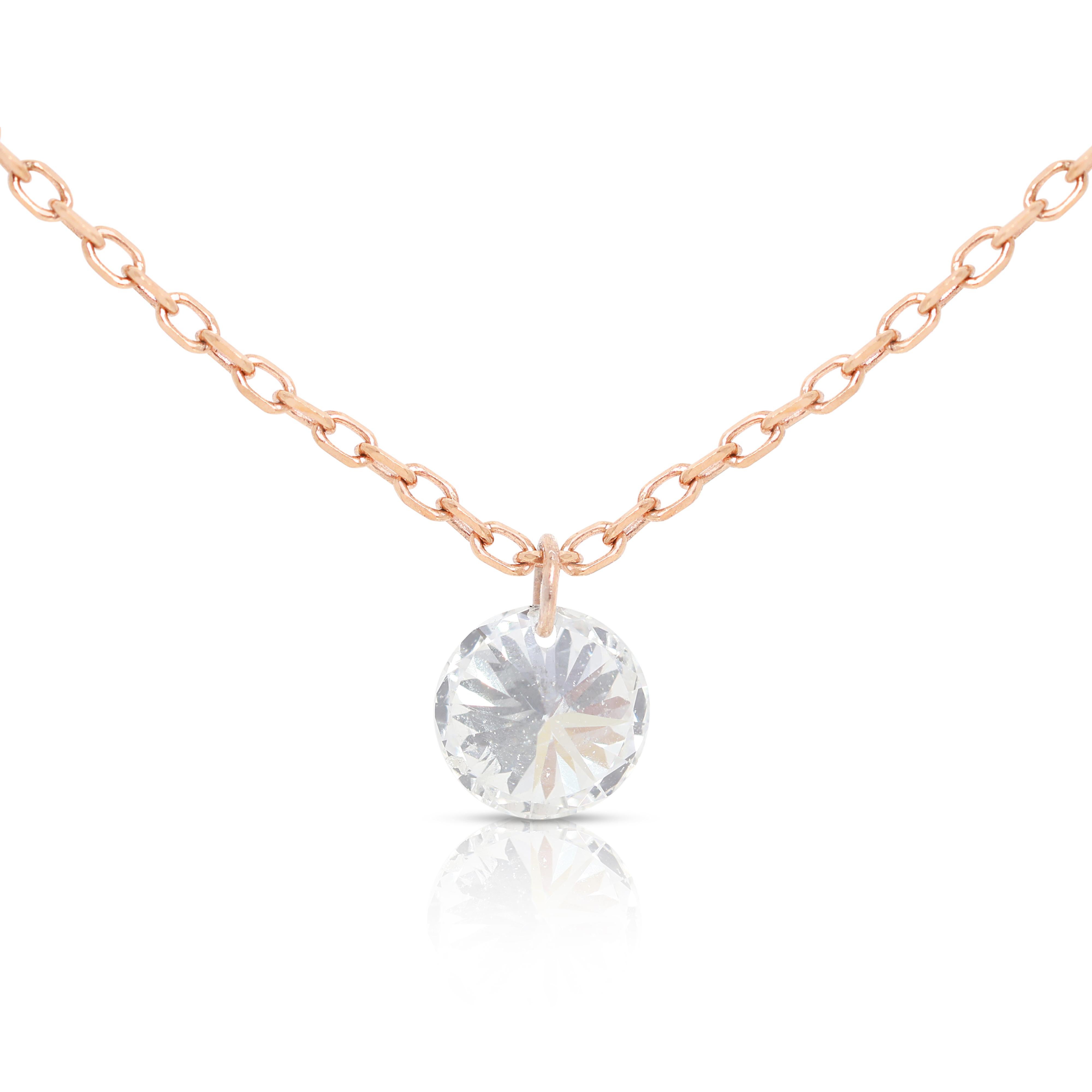 Classic 0.16ct Solitaire Necklace in 18K Rose Gold 2