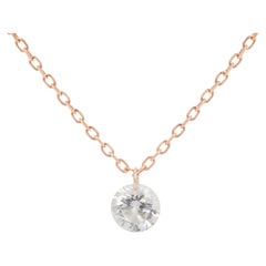 Classic 0.16ct Solitaire Necklace in 18K Rose Gold