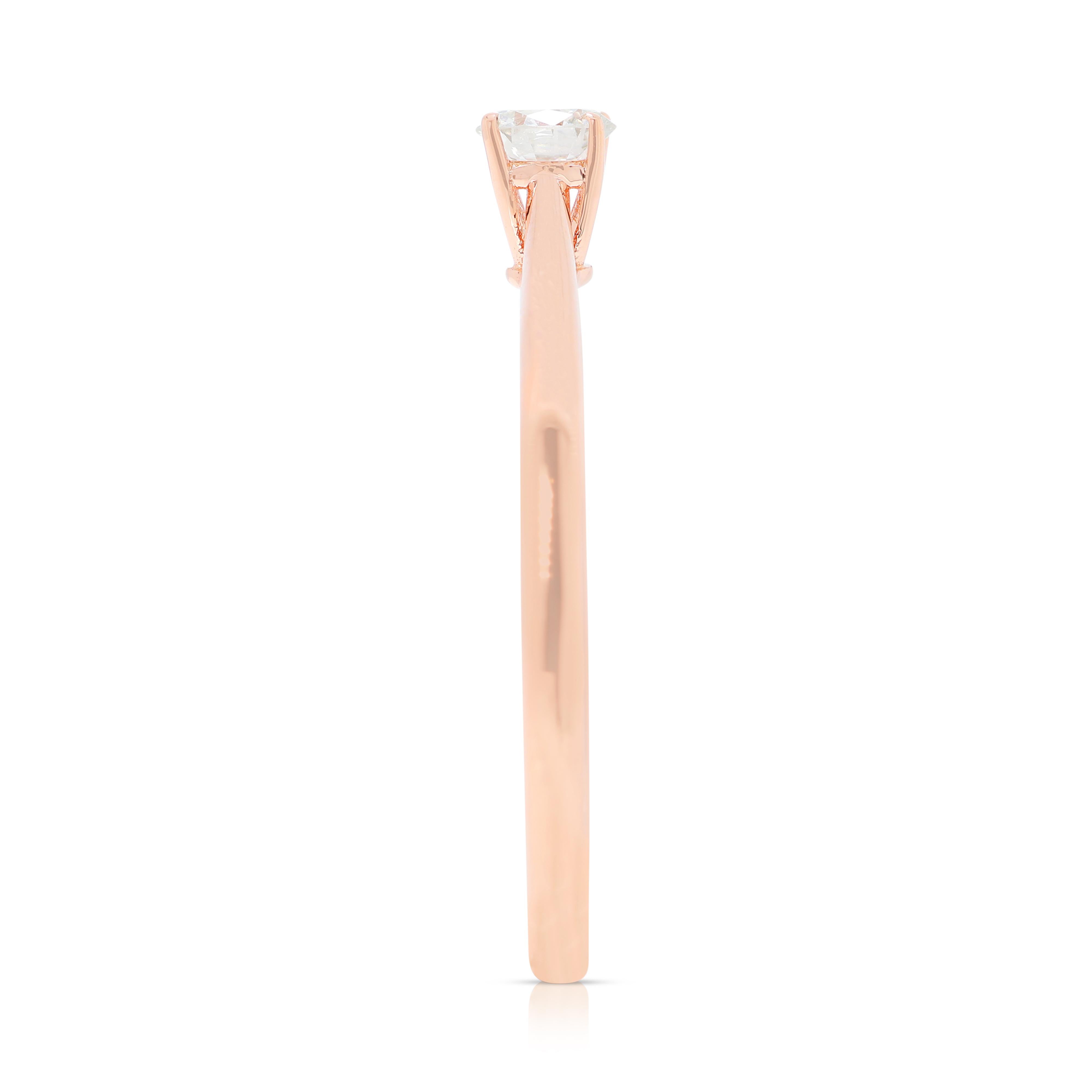 Classic 0.18ct Round Brilliant Diamond Solitaire Ring in 18K Rose Gold Damen im Angebot