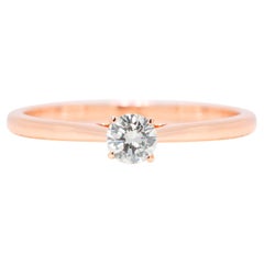 Classic 0.18ct Round Brilliant Diamond Solitaire Ring in 18K Rose Gold