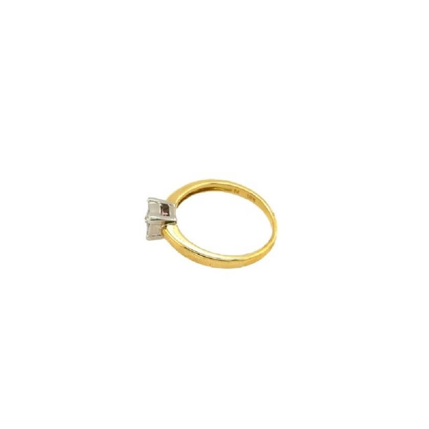 Classic 0.20ct, 4 Princess Cut Diamond Ring in 18ct Yellow & White Gold 1