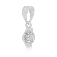 Classic 0.20ct Natural Diamond Solitaire Pendant in 18K White Gold