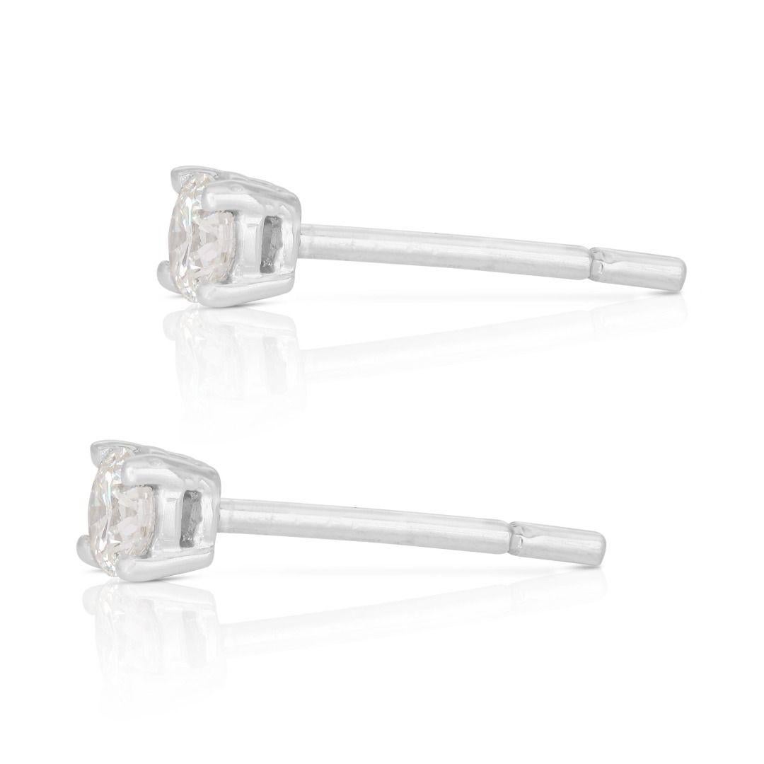 Classic 0.26ct Diamond Stud Earrings set in 18K White Gold For Sale 2