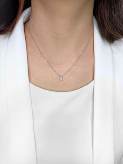 Collana classica con solitario di diamanti naturali da 0,28 carati in oro bianco 18 carati