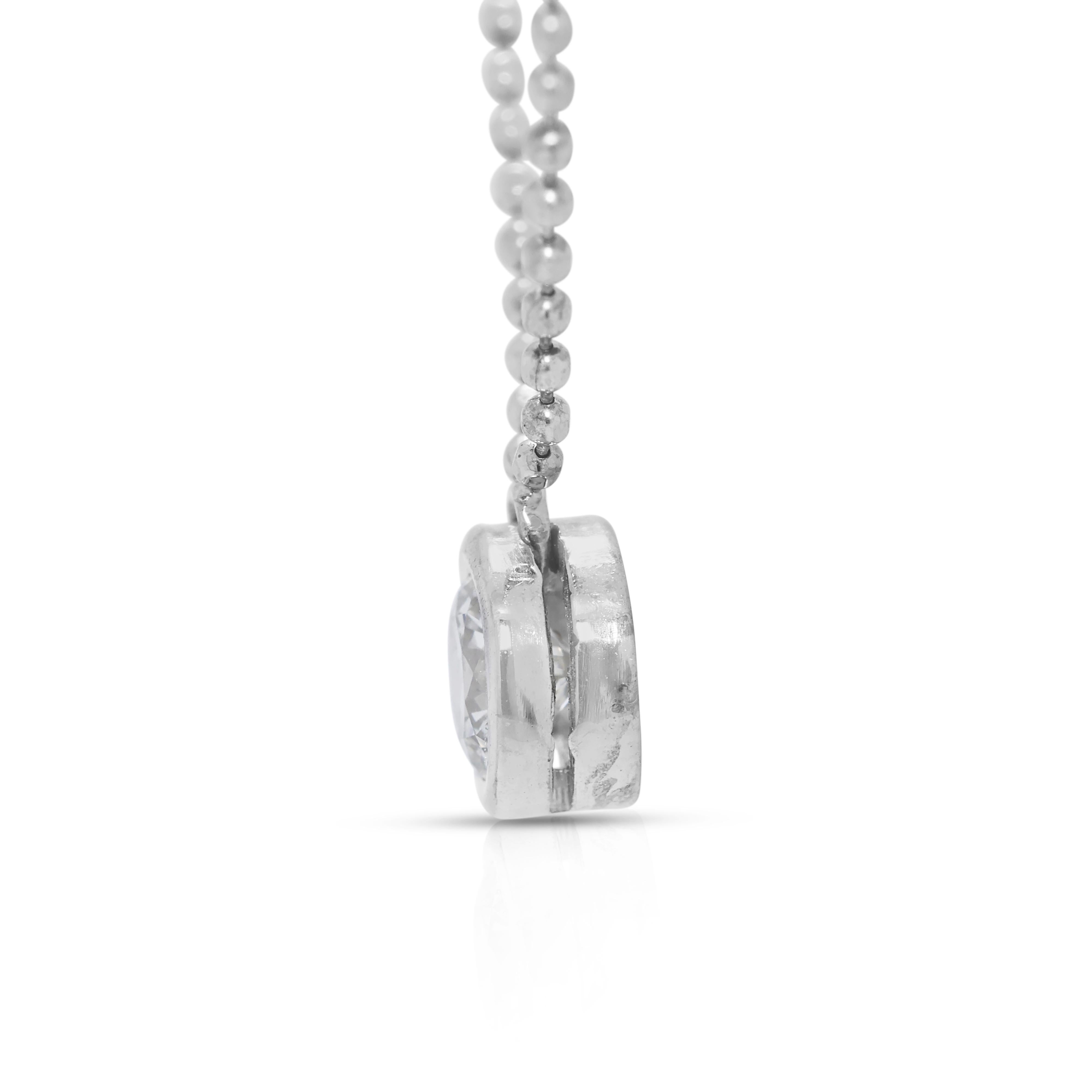 De las mujeres Collar Clásico Solitario de Diamante Natural de 0,28ct en Oro Blanco de 18K en venta