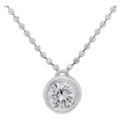 Collar Clásico Solitario de Diamante Natural de 0,28ct en Oro Blanco de 18K