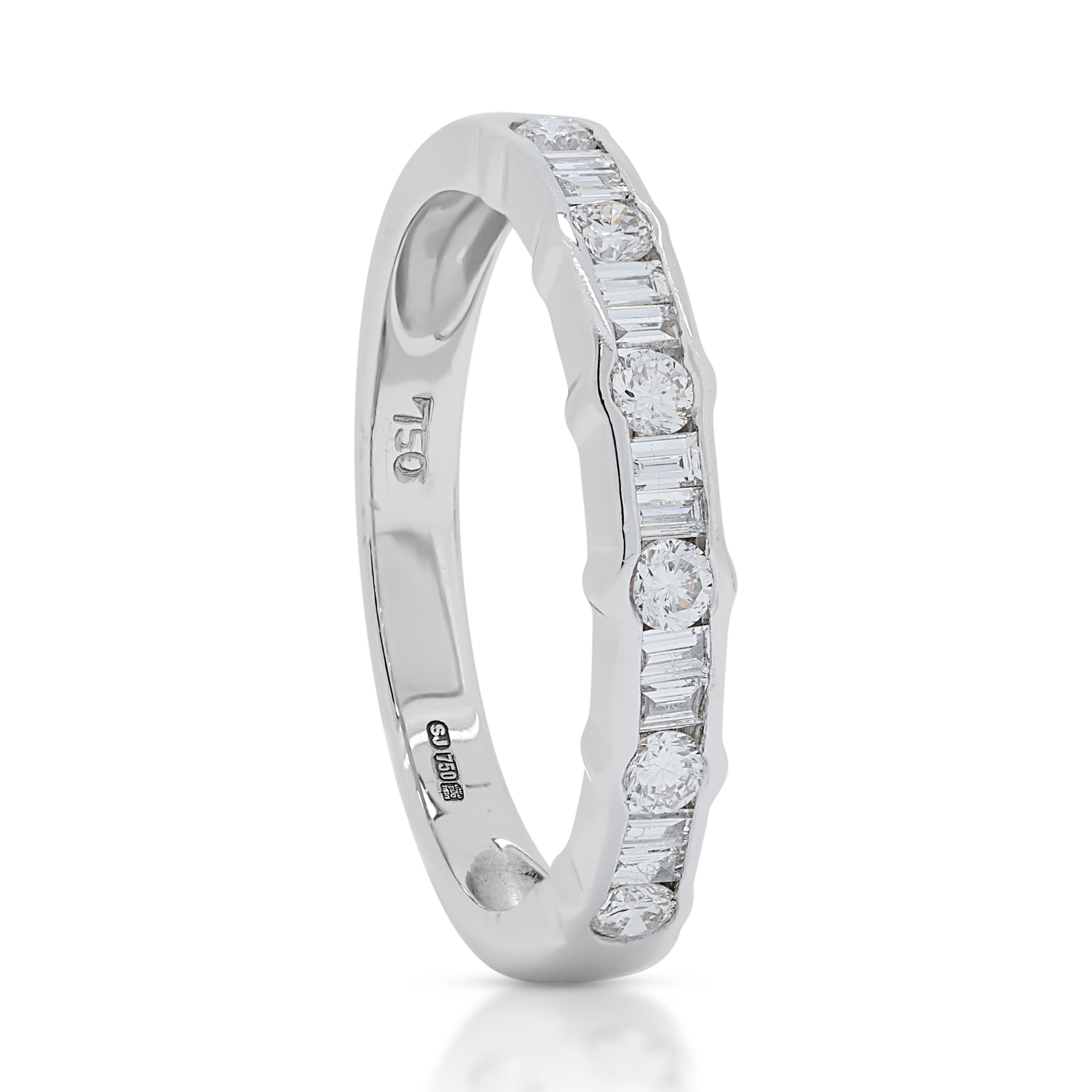 Classic 0.30ct Diamond Band Ring en or blanc 18K Pour femmes en vente