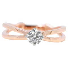 Classic 0.31ct Round Brilliant Natural Diamond Ring in 18K Two Tone Gold