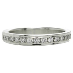 Klassischer klassischer 0,33 Karat runder Diamant-Ehering zum Hochzeitstag aus massivem Platin