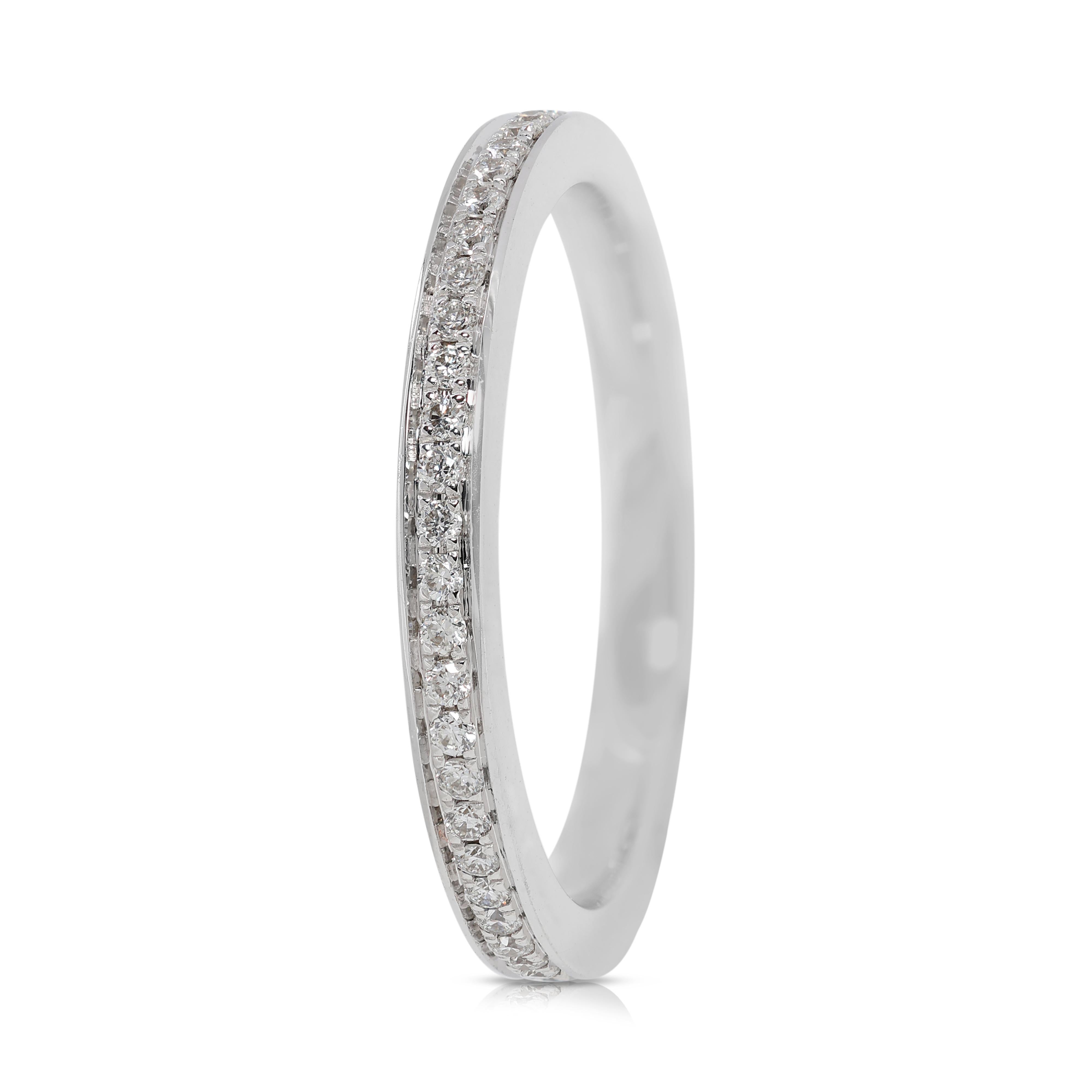 Women's Classic 0.34ct Natural Diamond Eternity Ring in 18K White Gold