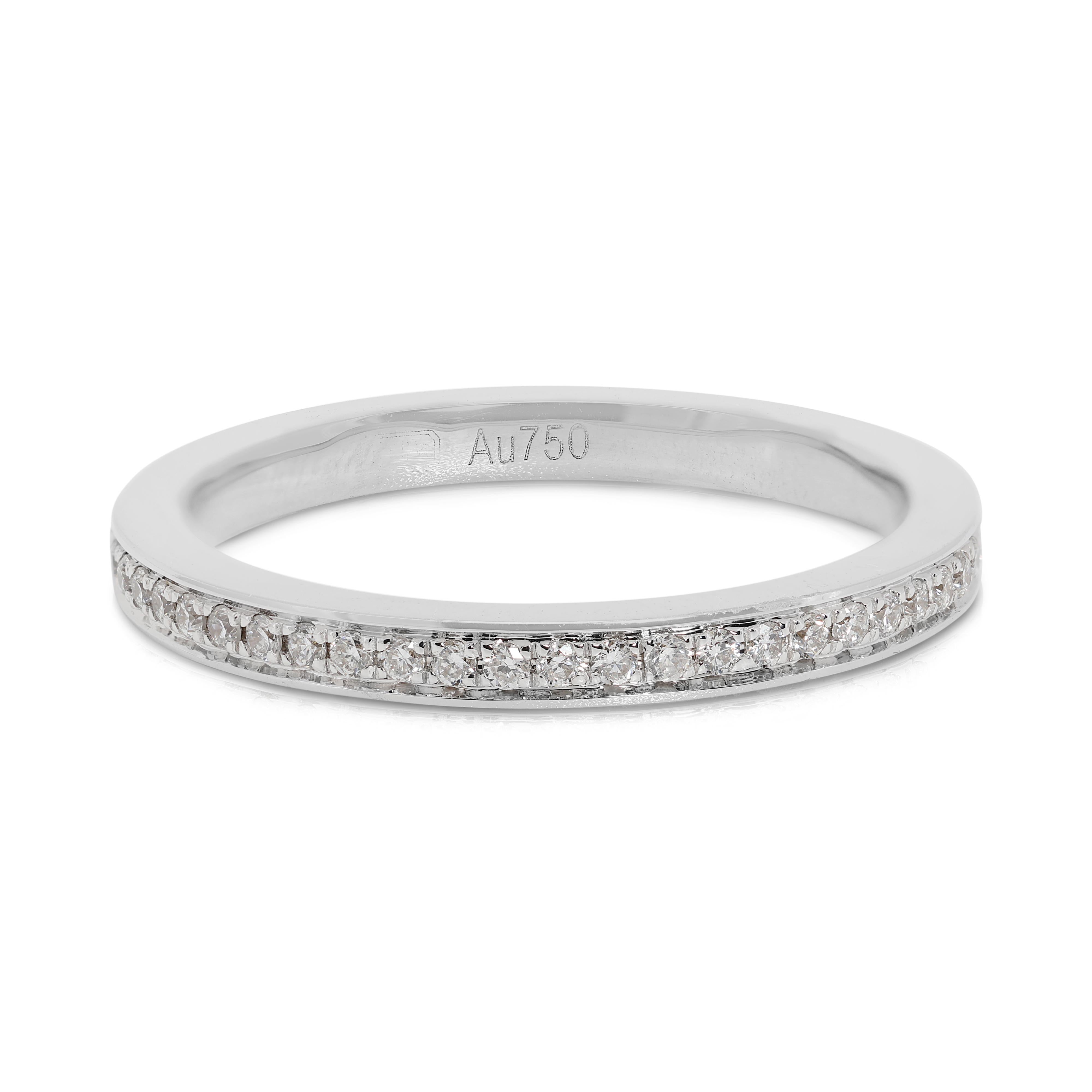 Classic 0.34ct Natural Diamond Eternity Ring in 18K White Gold 1