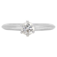 Classic 0.36ct Natural Diamond Solitaire Ring in Platinum