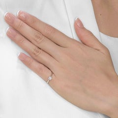 Classic 0.41ct Round Brilliant Natural Diamond Solitaire Ring in 18K White Gold