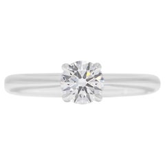 Klassischer 0,41ct runder Brillant-Diamant-Solitärring aus 18K Weißgold