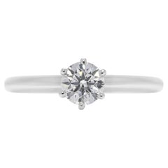 Classic 0,41ct Tiffany & Co. Platin Solitär-Ring mit natürlichem Diamant