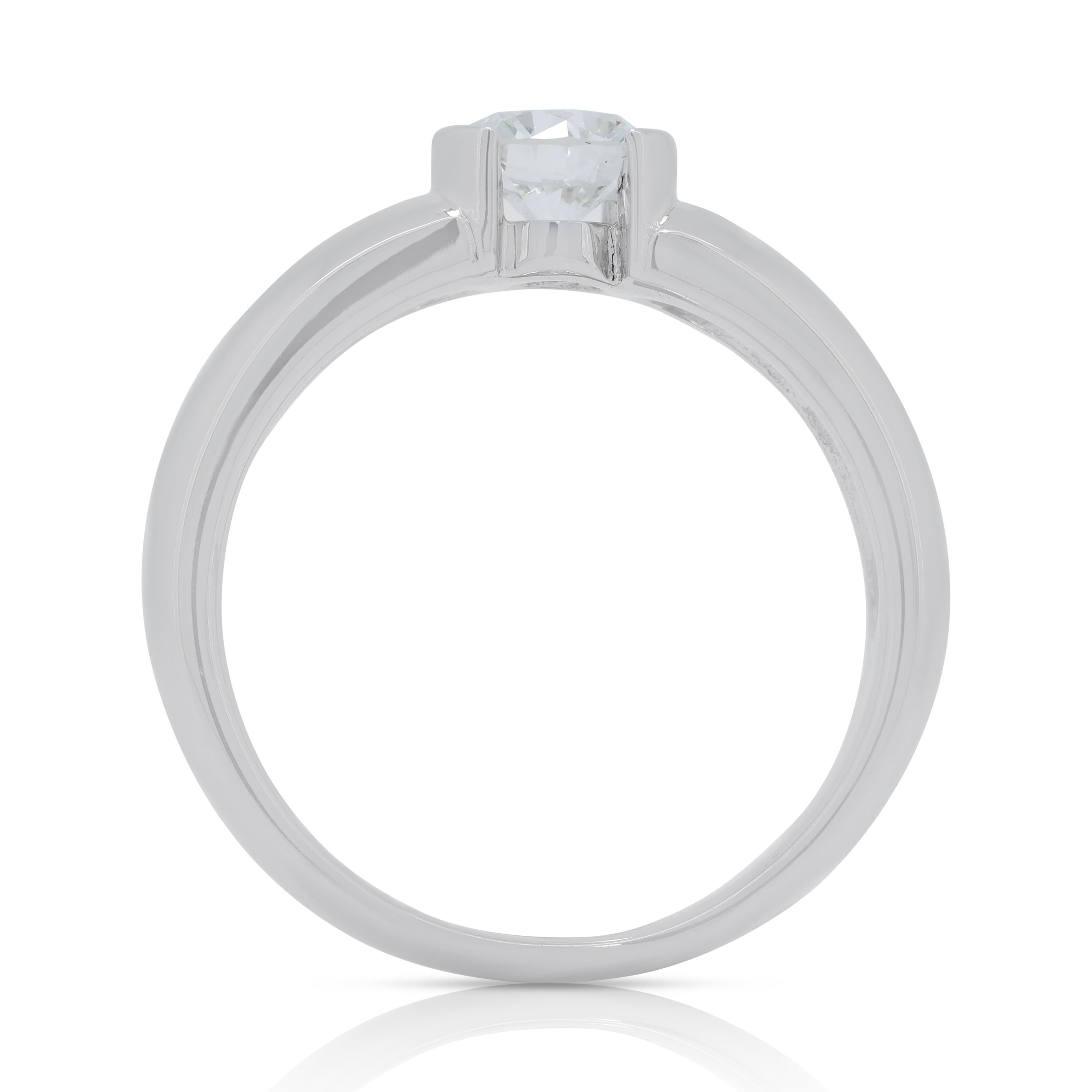 Women's Classic 0.43ct Diamond Solitaire Ring in 18K White Gold