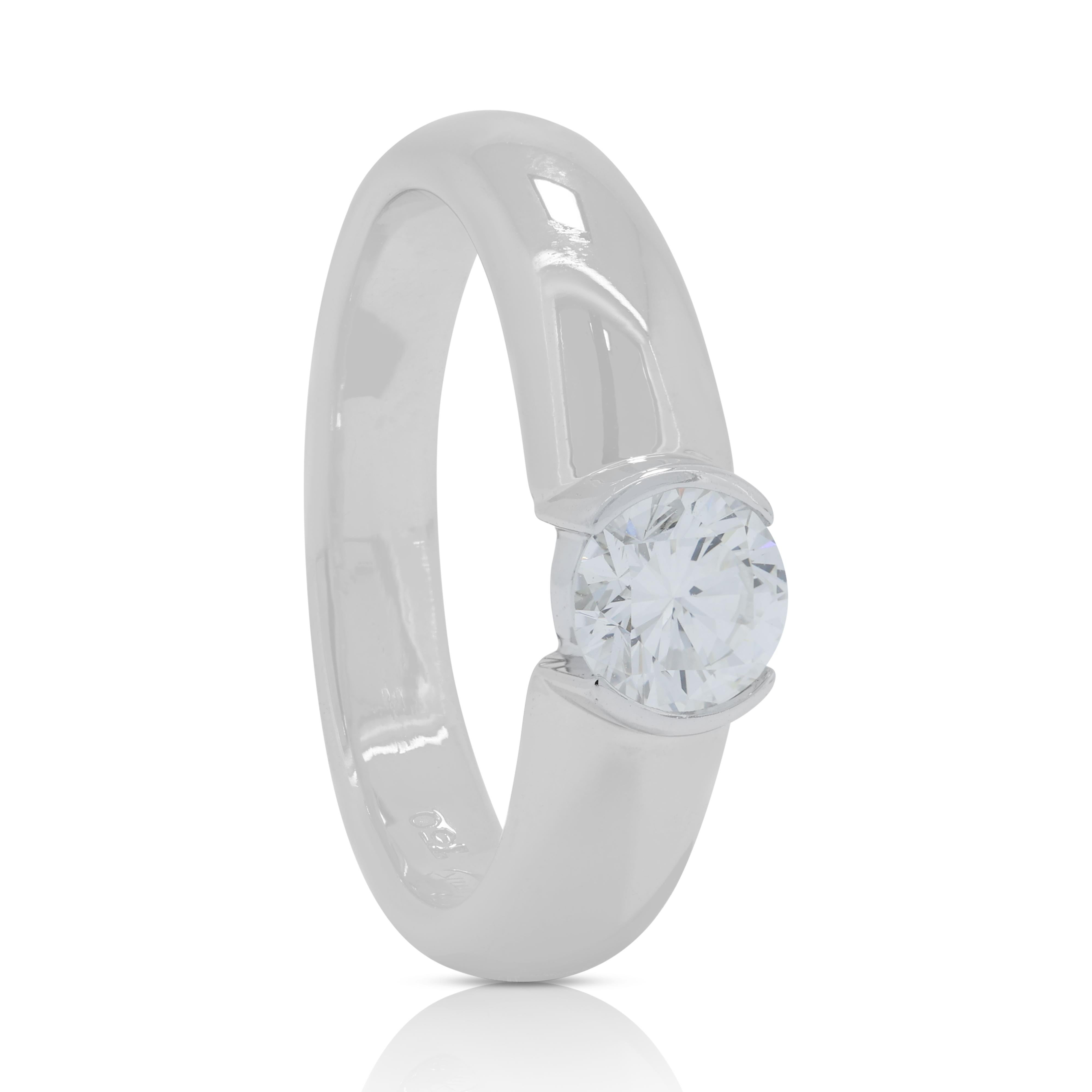Classic 0.43ct Diamond Solitaire Ring in 18K White Gold 2