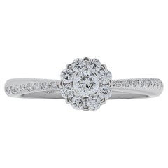Classic 0.45ct Diamond Pave Ring in 18K White Gold