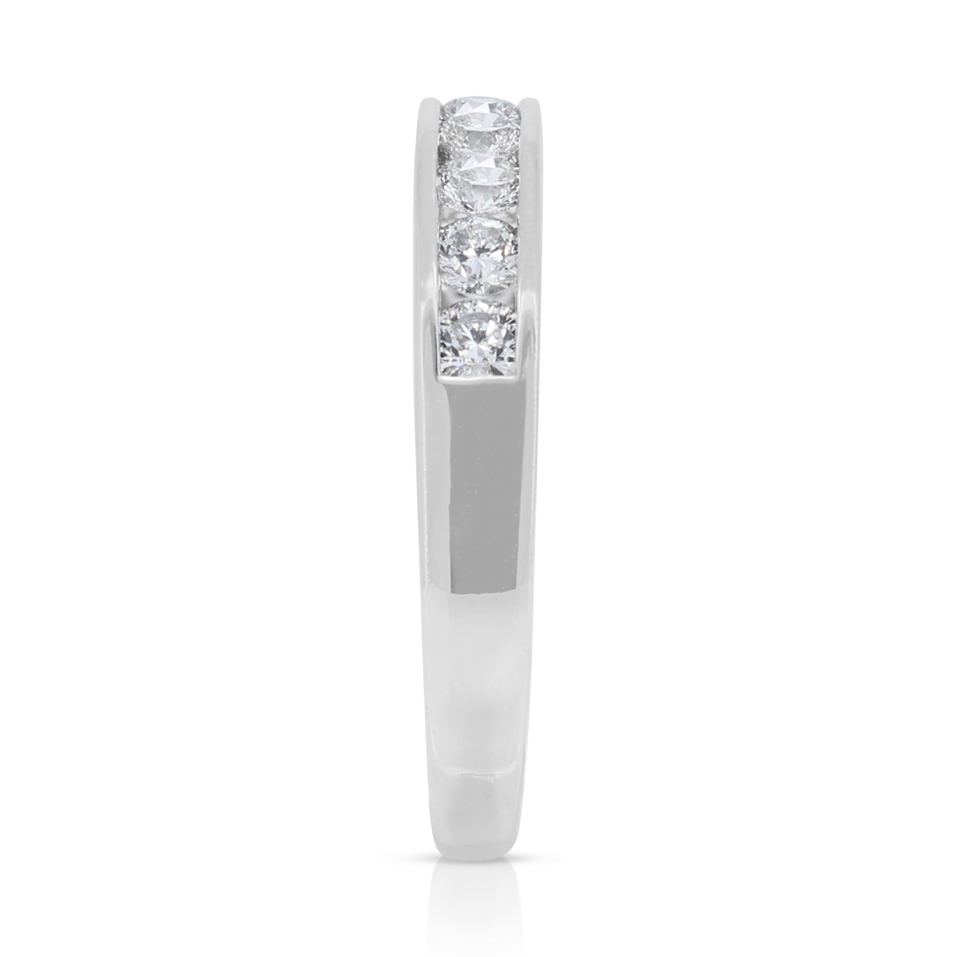 Classic 0.45ct Diamonds Half-Eternity Ring in 18k White Gold For Sale 1