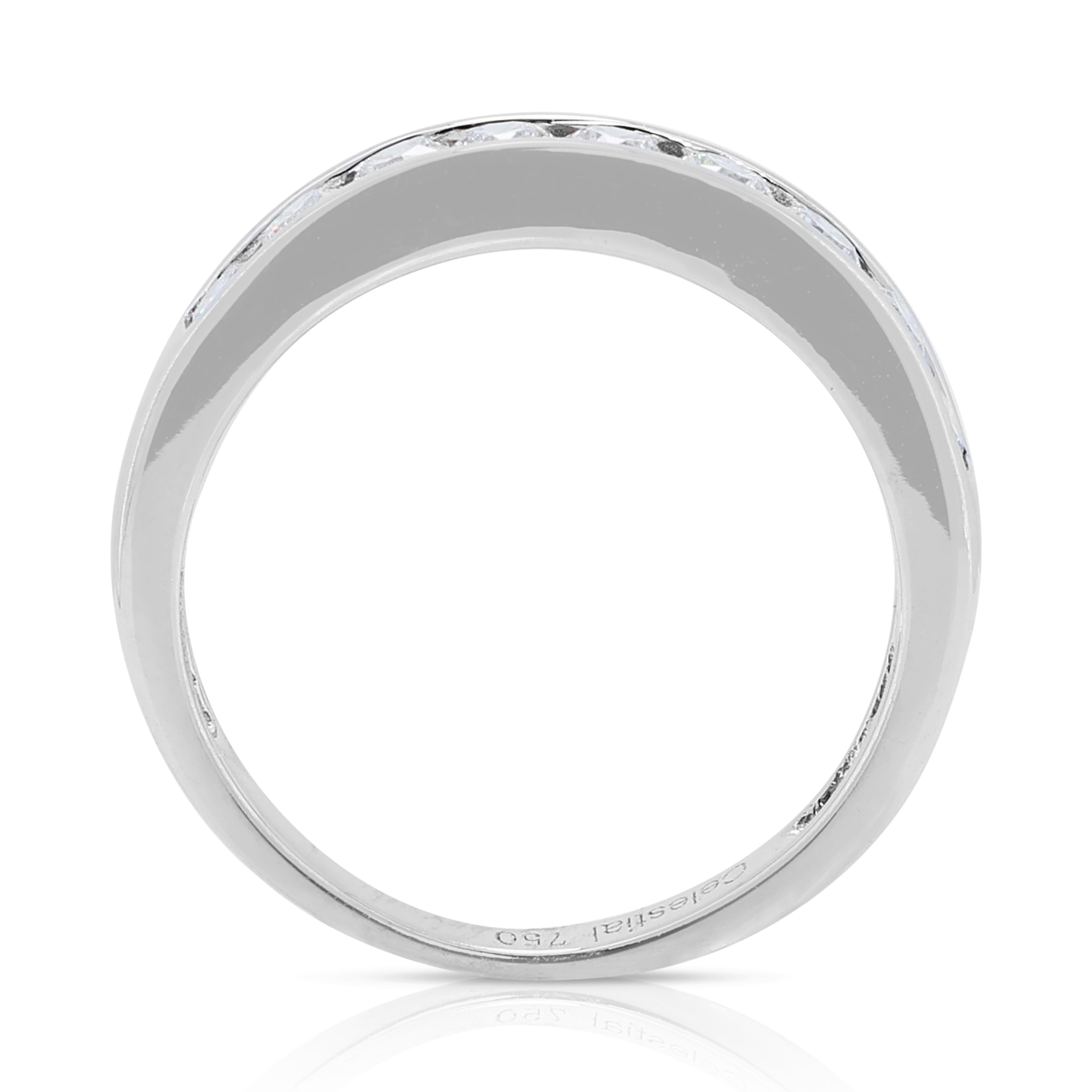 Classic 0.45ct Diamonds Half-Eternity Ring in 18k White Gold For Sale 2