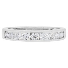 Classic 0.45ct Diamonds Half-Eternity Ring in 18k White Gold
