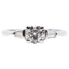 Classic 0.52ct Brilliant Cut Diamond Engagement Ring in 18k White Gold