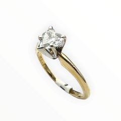 Classic 0.55 Carat Heart-Shaped Diamond Solitaire Ring in 14K Gold SI1 – G