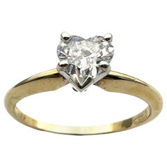 Classic 0.55 Carat Heart-Shaped Diamond Solitaire Ring in 14K Gold SI1 – G