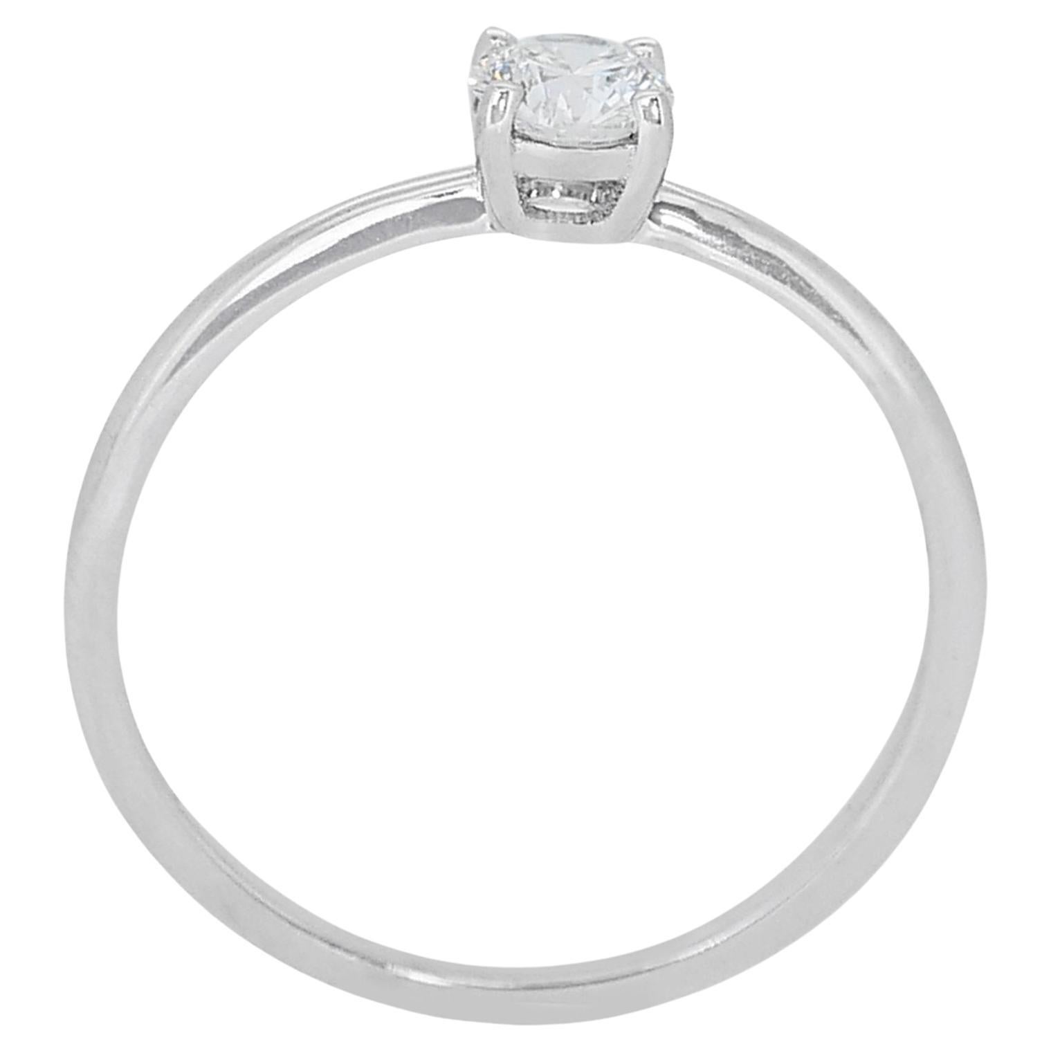 Classic 0.70ct Diamond Solitaire Ring in 18k White Gold - GIA Certified For Sale 1