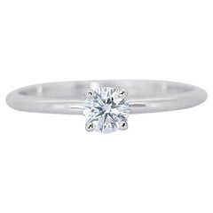Classic 0.70ct Diamond Solitaire Ring in 18k White Gold - GIA Certified