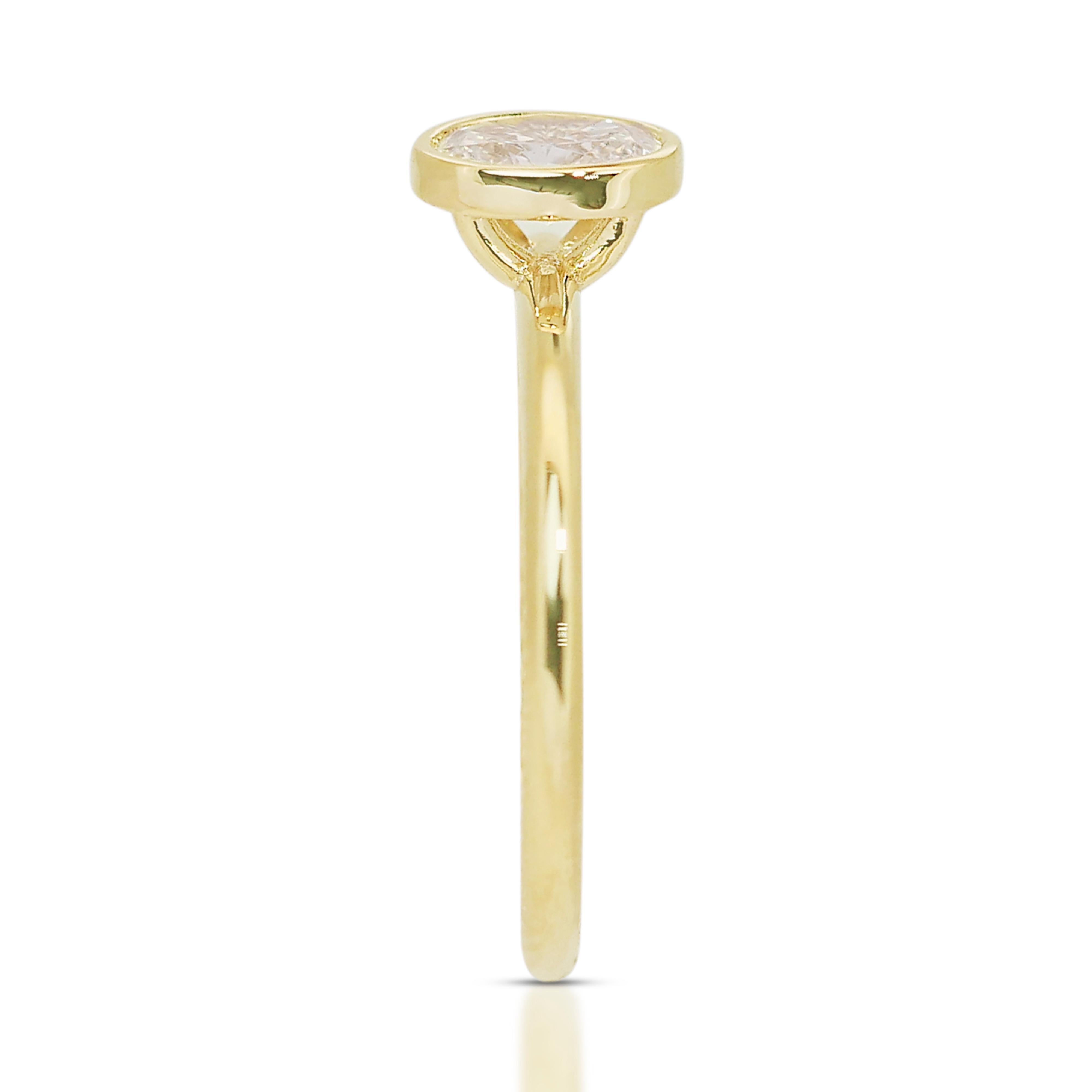 Anello classico con doppio eccellente diamante taglio ideale da 0,71 ct. In condizioni Nuovo in vendita a רמת גן, IL