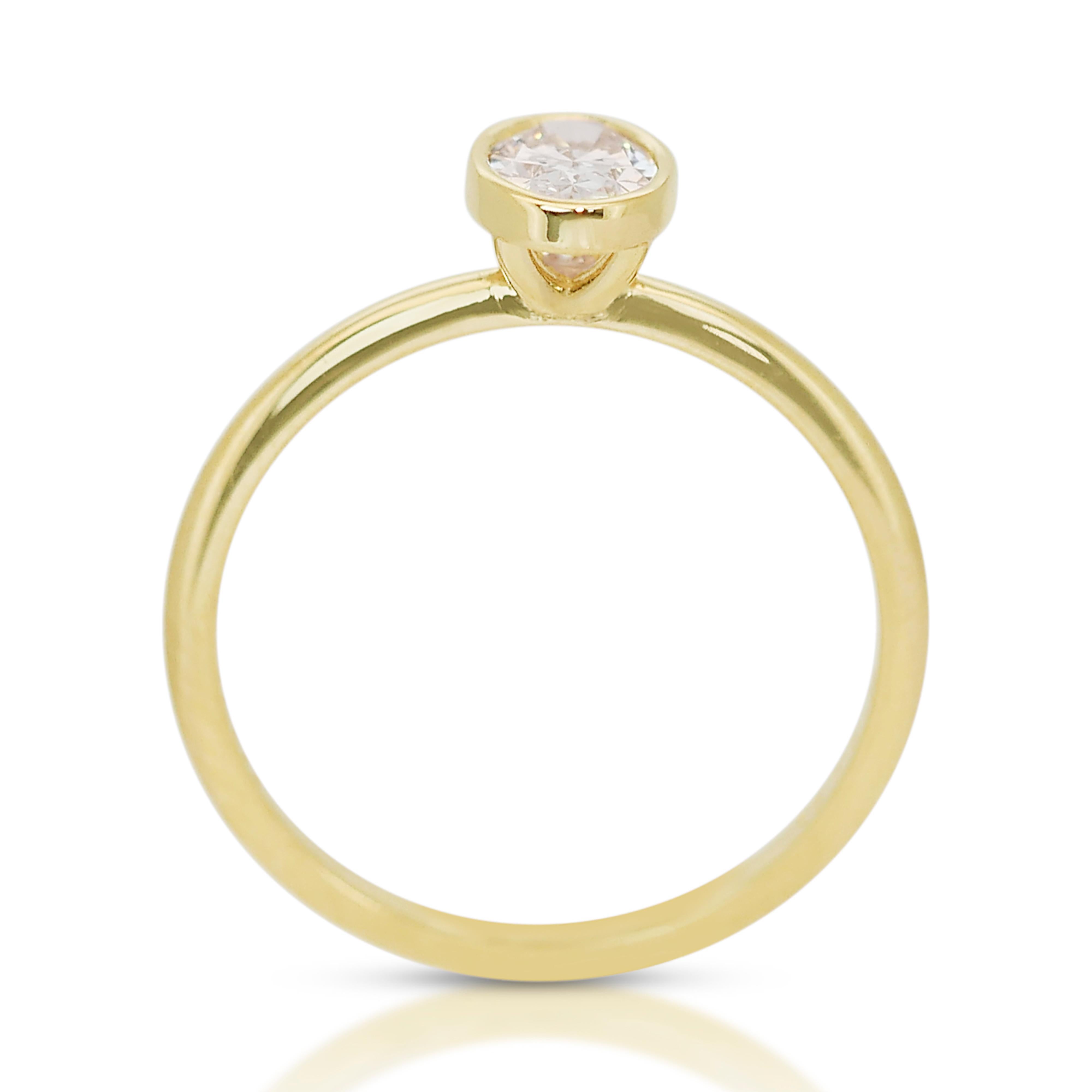 Anello classico con doppio eccellente diamante taglio ideale da 0,71 ct. in vendita 2