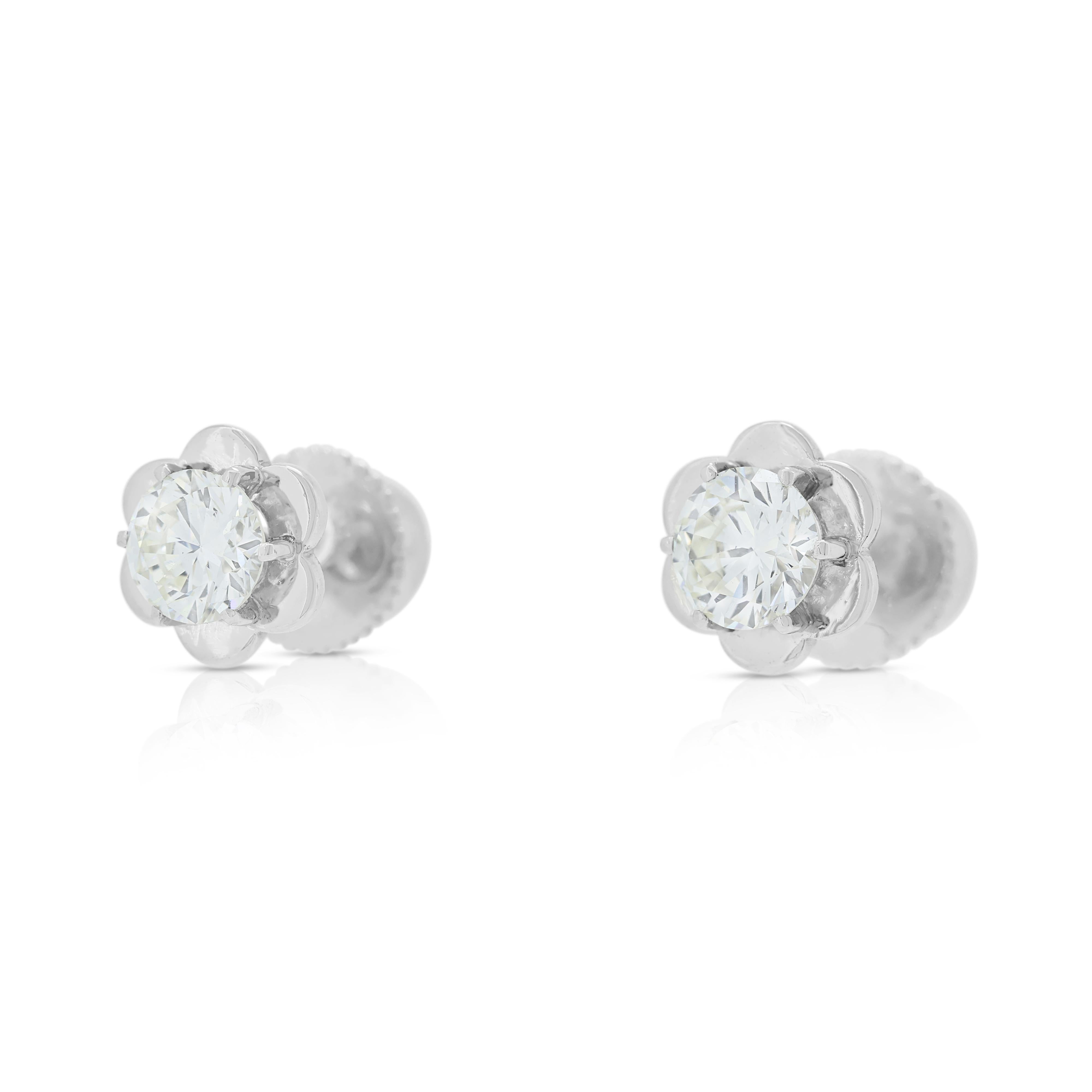 Classic 0,7ct natürliche Diamanten Ohrstecker aus Platin Damen