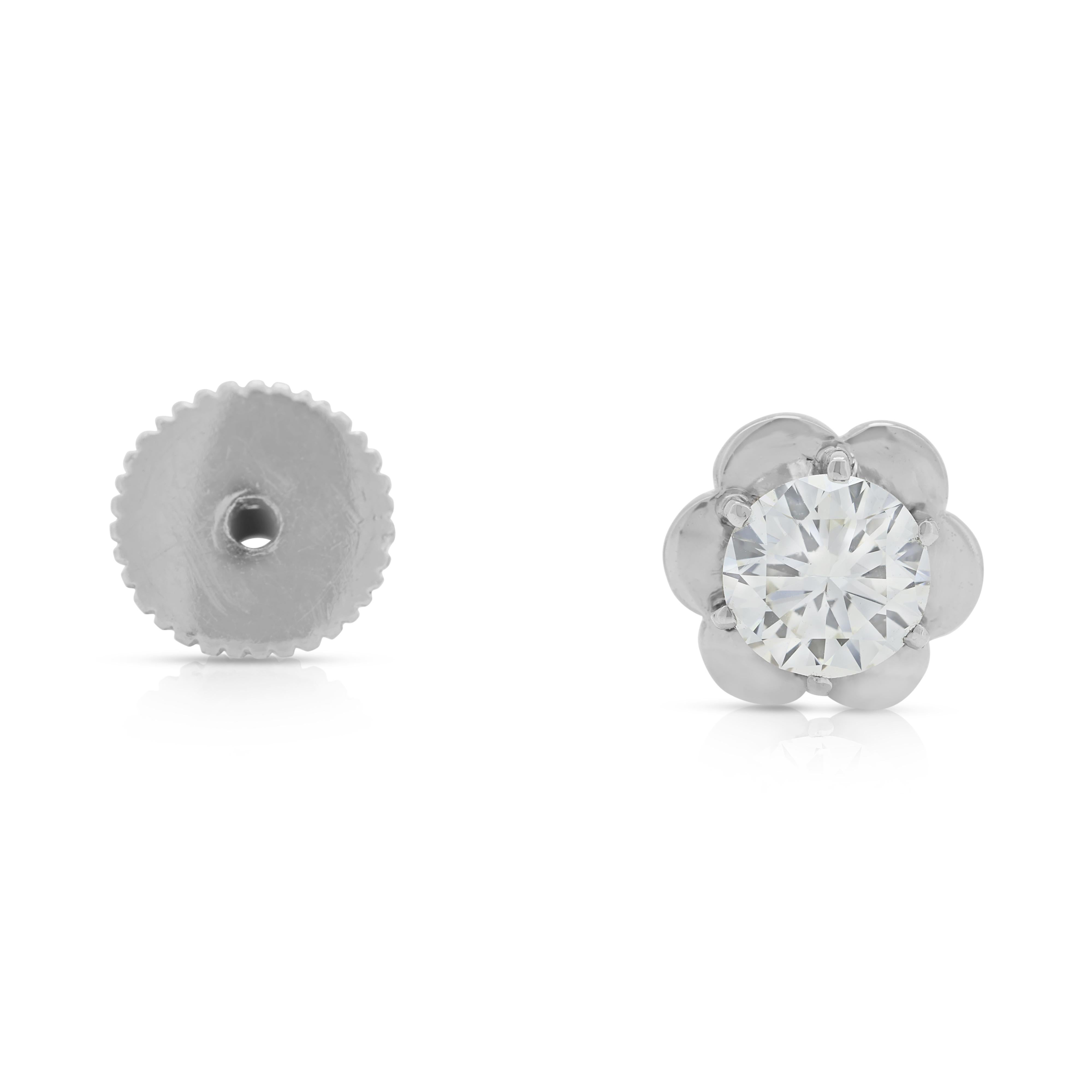 Classic 0,7ct natürliche Diamanten Ohrstecker aus Platin 1