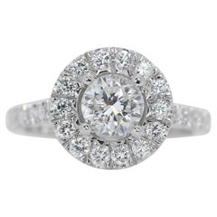 Classic 0.80ct Diamond Pave Ring in 18K White Gold