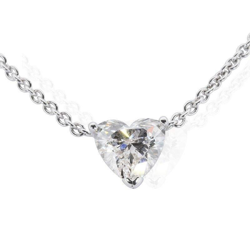 Classic 0.80ct Heart-Shaped Diamond Solitaire Necklace in 18k White Gold - GIA Certified

Unveil your heart’s desire with this enchanting 18k white gold solitaire necklace, featuring a heart-shaped 0.80-carat diamond that epitomizes love and purity.