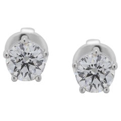 Classic 0.82ct Diamonds Stud Earrings in 18k White Gold