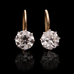 Classic 1.23 and 1.15 Carat Old European Diamond Earrings by Hancocks