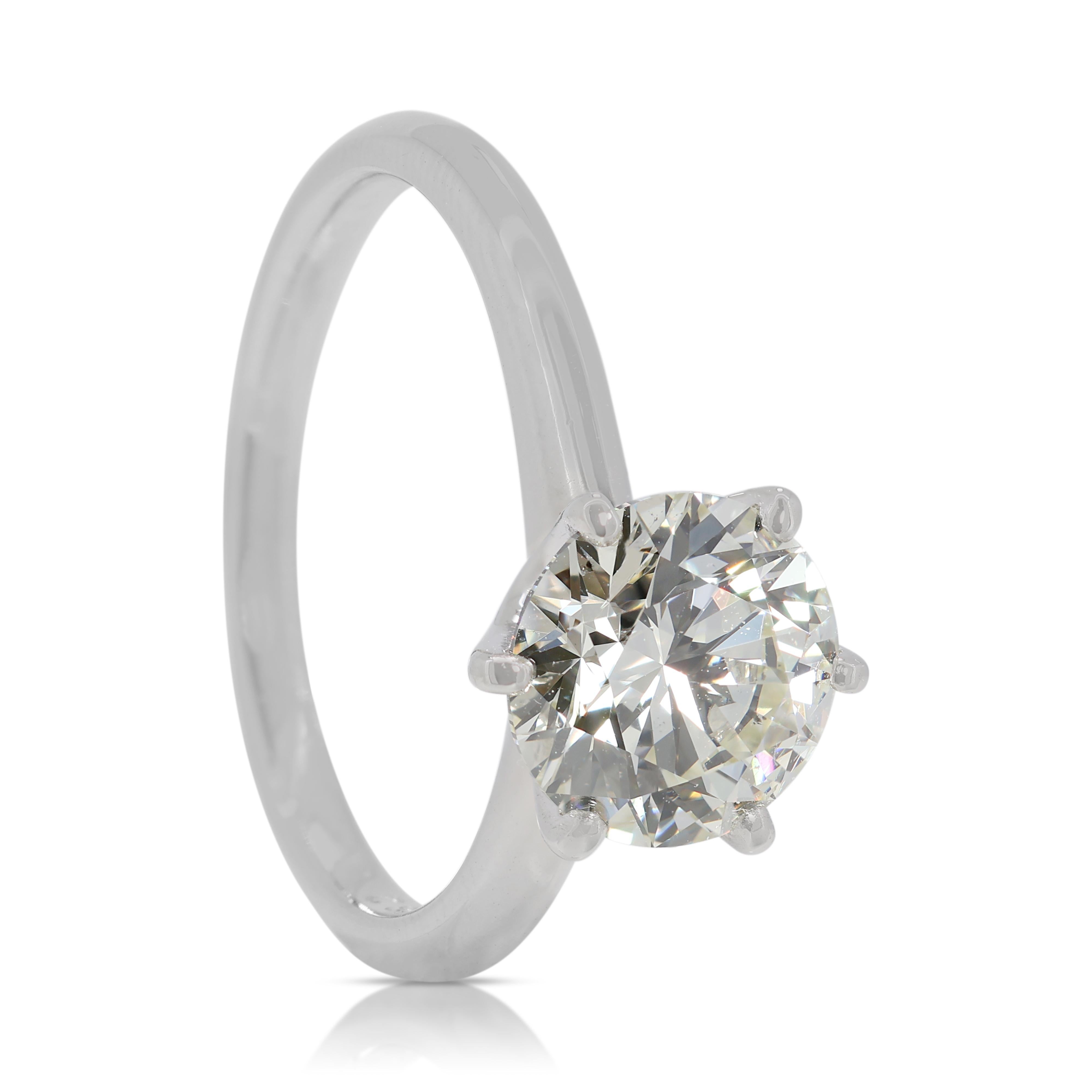 Classic 1 carat and 82 points Natural Diamond Solitaire Ring in Platinum 1