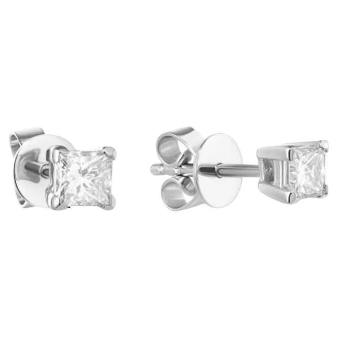 Classic 1 Carat Diamond GIA White 14k Gold Earrings for Her For Sale