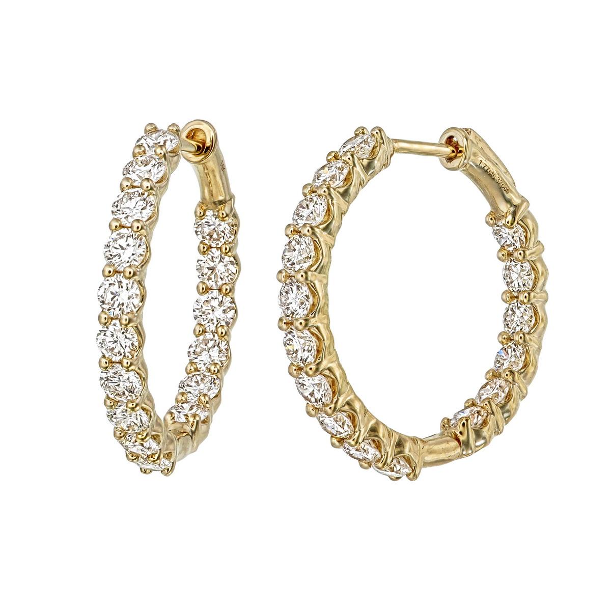 Klassische 10-Zeiger-Diamant-Ohrringe aus 18KT Gold - 3,20 Karat (Kunsthandwerker*in) im Angebot