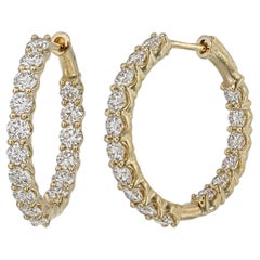 Klassische 10-Zeiger-Diamant-Ohrringe aus 18KT Gold - 3,20 Karat
