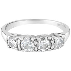 Classic 1.00 Carat Diamond Engagement Ring Four-Stone Wedding Ring