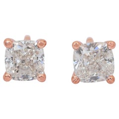 Classic 1.00ct Diamonds Stud Earrings in 18k Rose Gold - IGI Certified